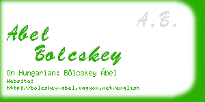 abel bolcskey business card